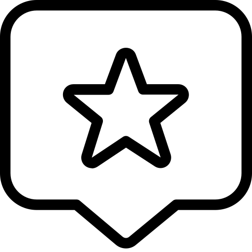 Black star icon on a transparent background representing Shit Shirt Club's 5-star reviews.