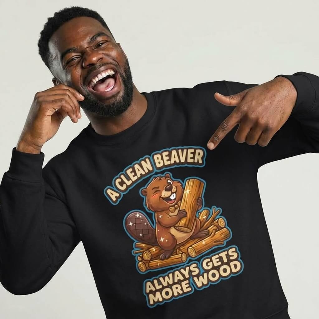 A Clean Beaver Always Gets More Wood Funny Sweatshirt - Shit Shirt Club 