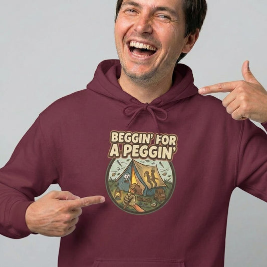 Beggin' For A Peggin' Funny Camping Hoodie - Shit Shirt Club 