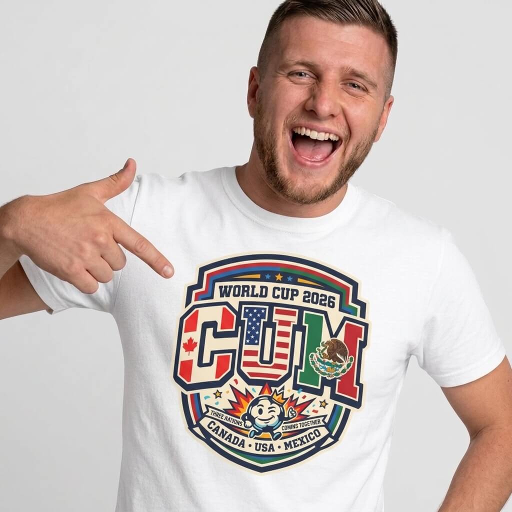 CUM World Cup 2026 T-Shirt | Funny World Cup 2026 Football Tee - Shit Shirt Club 