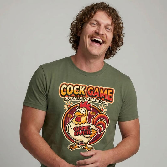Cock Game: Don't Look at My Cock Funny Tee - Shit Shirt Club 