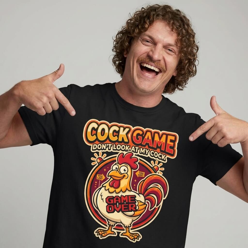Cock Game: Don't Look at My Cock Funny Tee - Shit Shirt Club 
