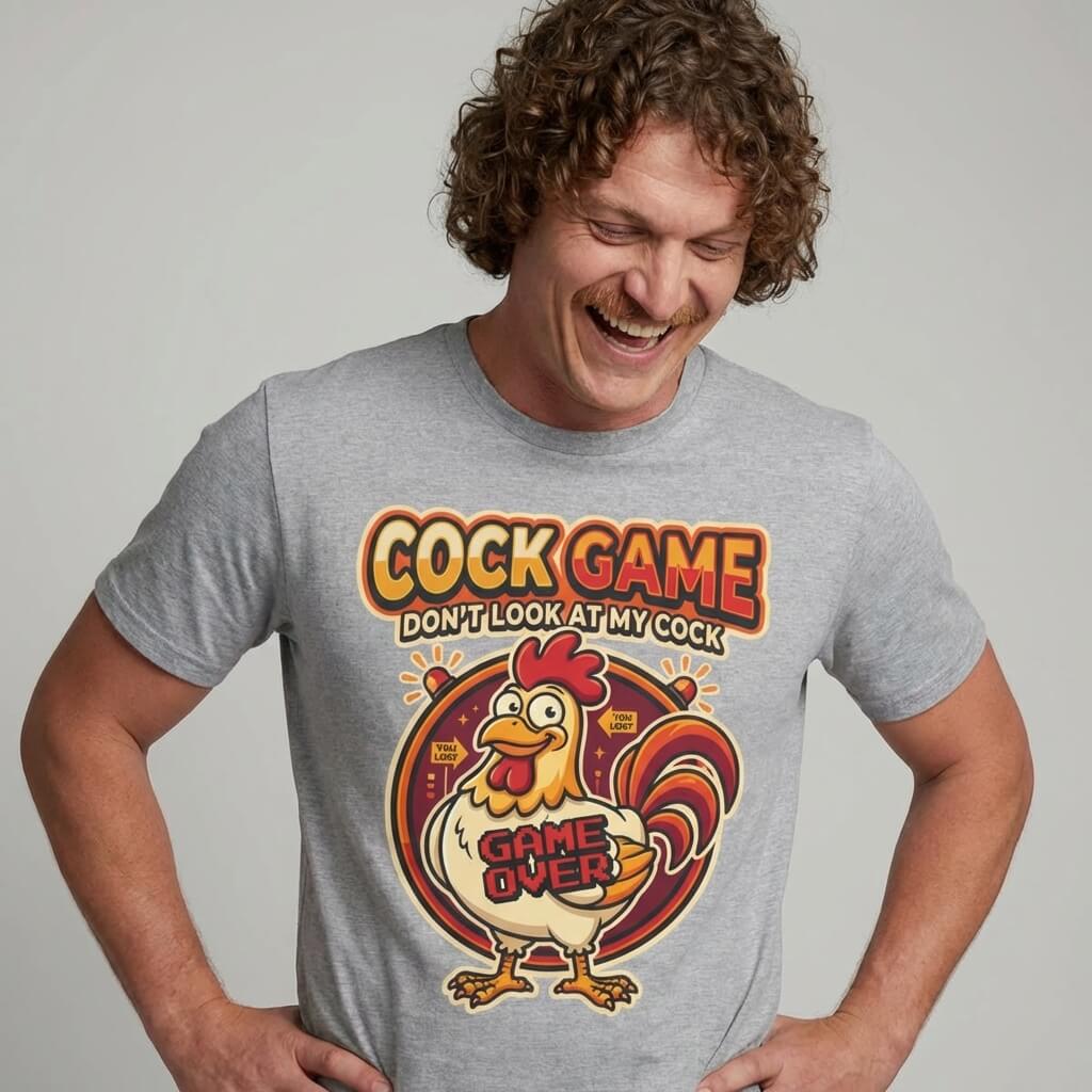 Cock Game: Don't Look at My Cock Funny Tee - Shit Shirt Club 