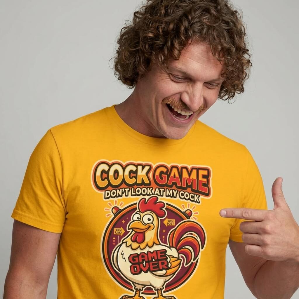 Cock Game: Don't Look at My Cock Funny Tee - Shit Shirt Club 