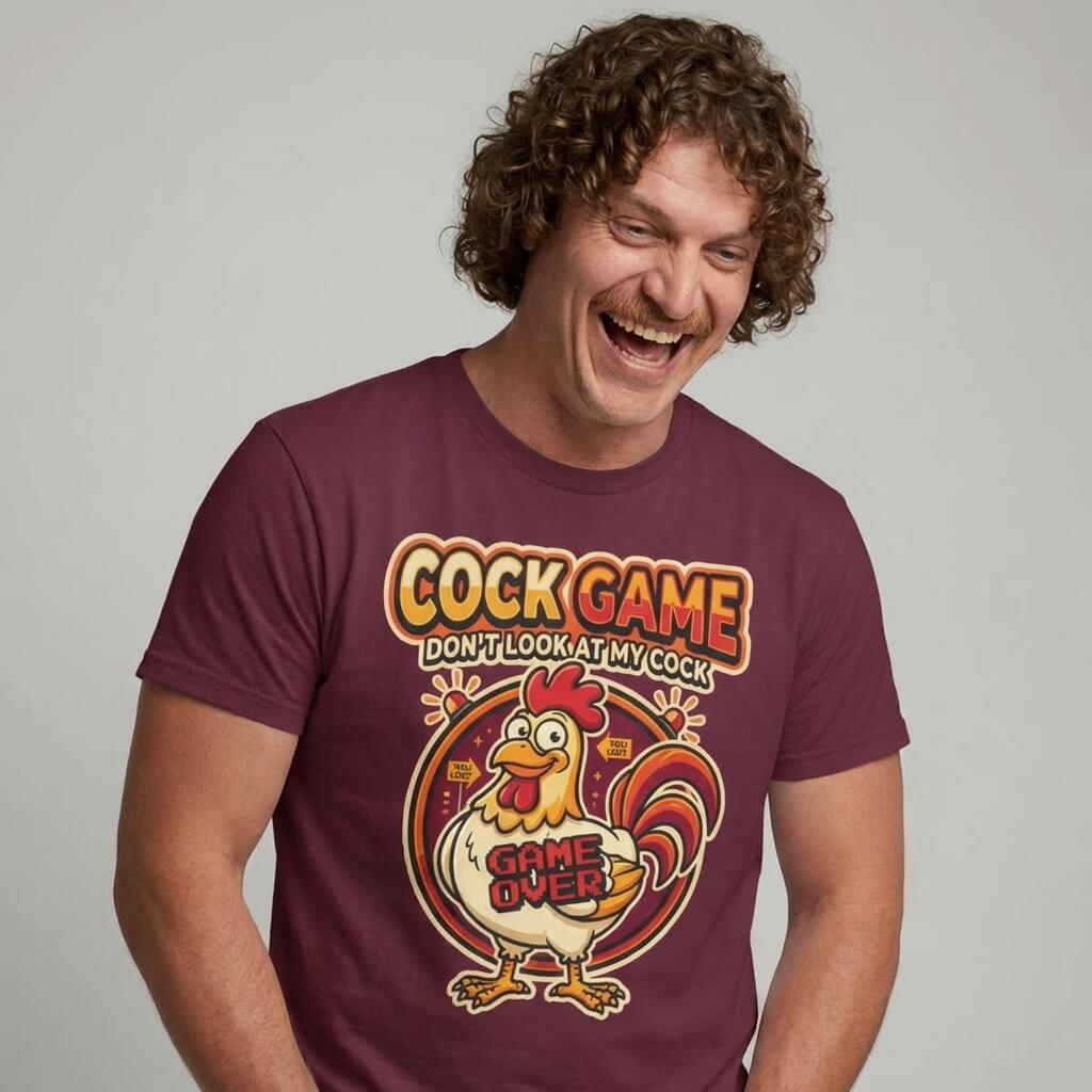 Cock Game: Don't Look at My Cock Funny Tee - Shit Shirt Club 