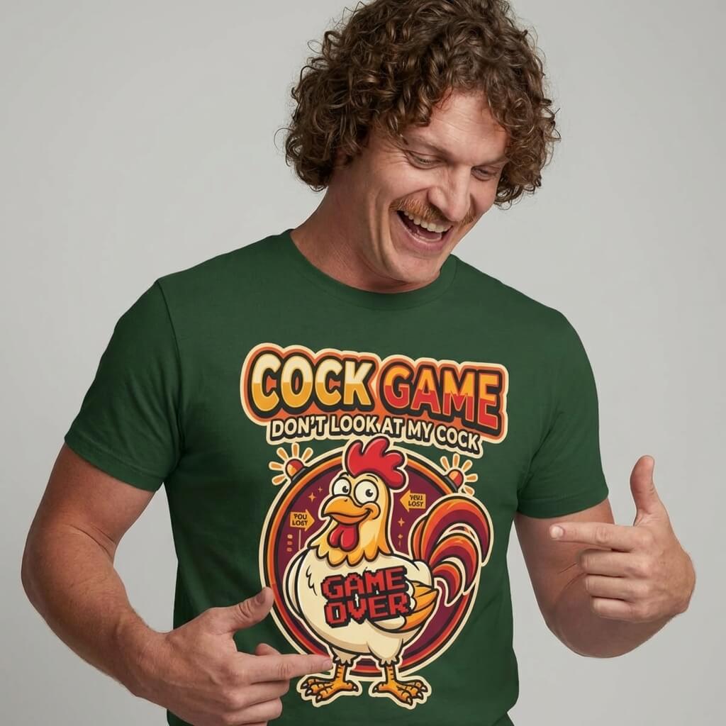 Cock Game: Don't Look at My Cock Funny Tee - Shit Shirt Club 