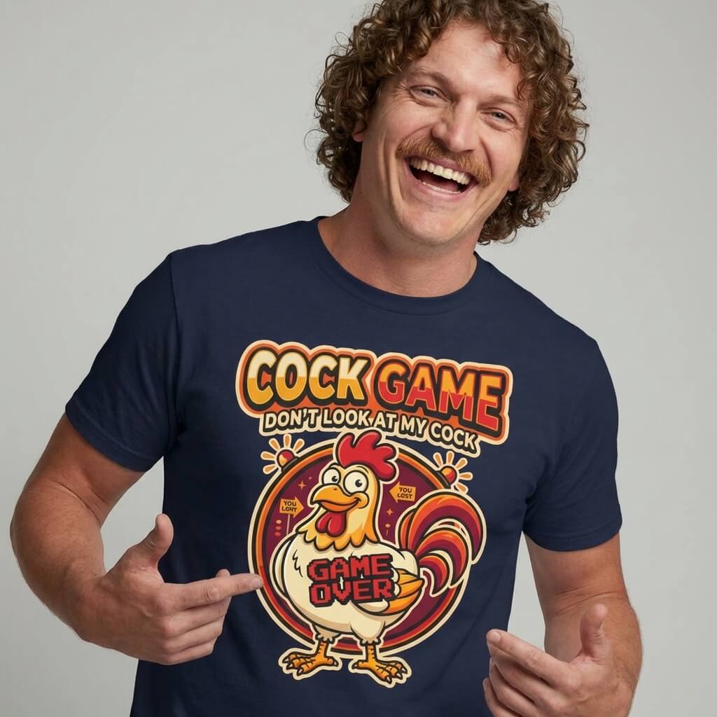 Cock Game: Don't Look at My Cock Funny Tee - Shit Shirt Club 