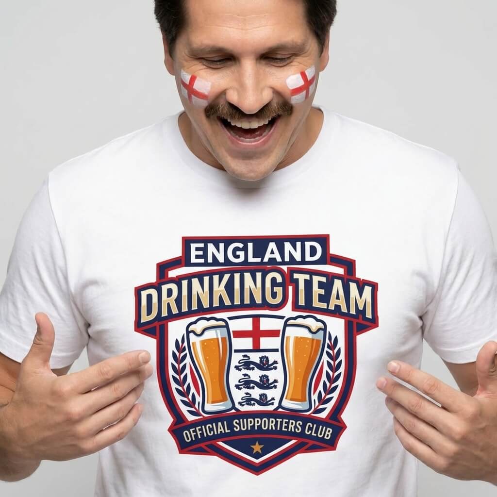 England Football Drinking Team Tee - Shit Shirt Club 