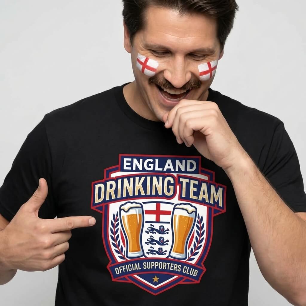 England Football Drinking Team Tee - Shit Shirt Club 