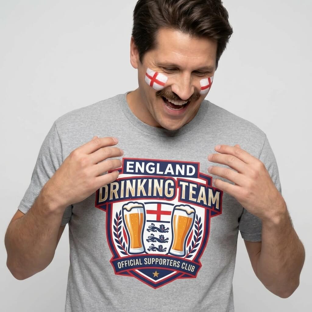 England Football Drinking Team Tee - Shit Shirt Club 