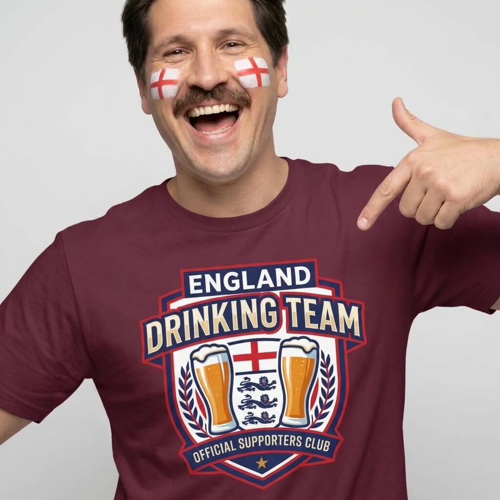 England Football Drinking Team Tee - Shit Shirt Club 