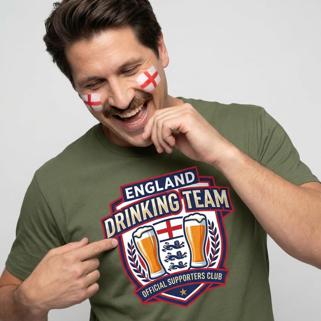 England Football Drinking Team Tee - Shit Shirt Club 