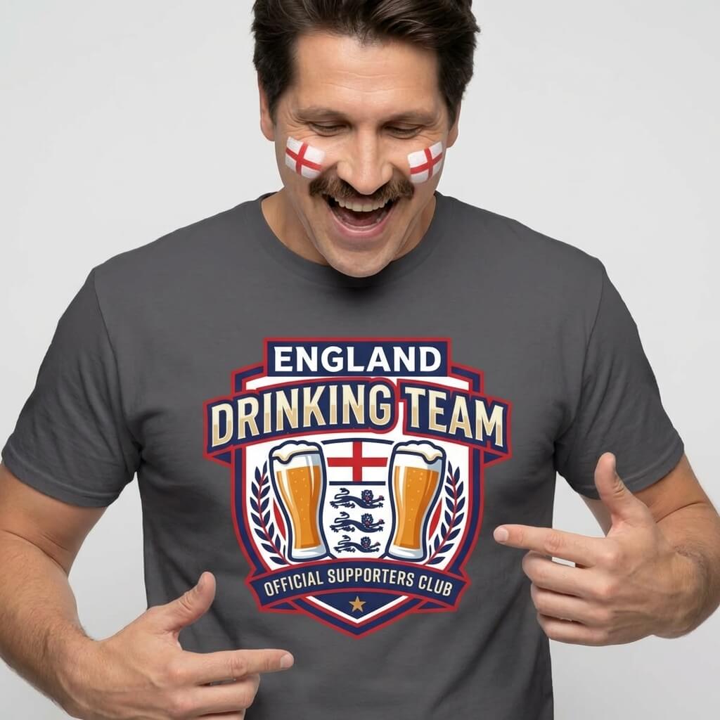 England Football Drinking Team Tee - Shit Shirt Club 
