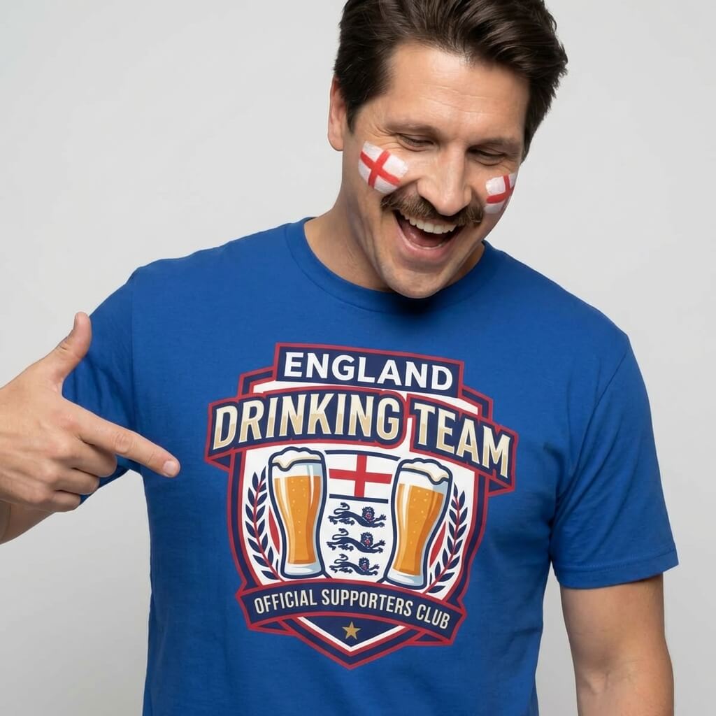 England Football Drinking Team Tee - Shit Shirt Club 