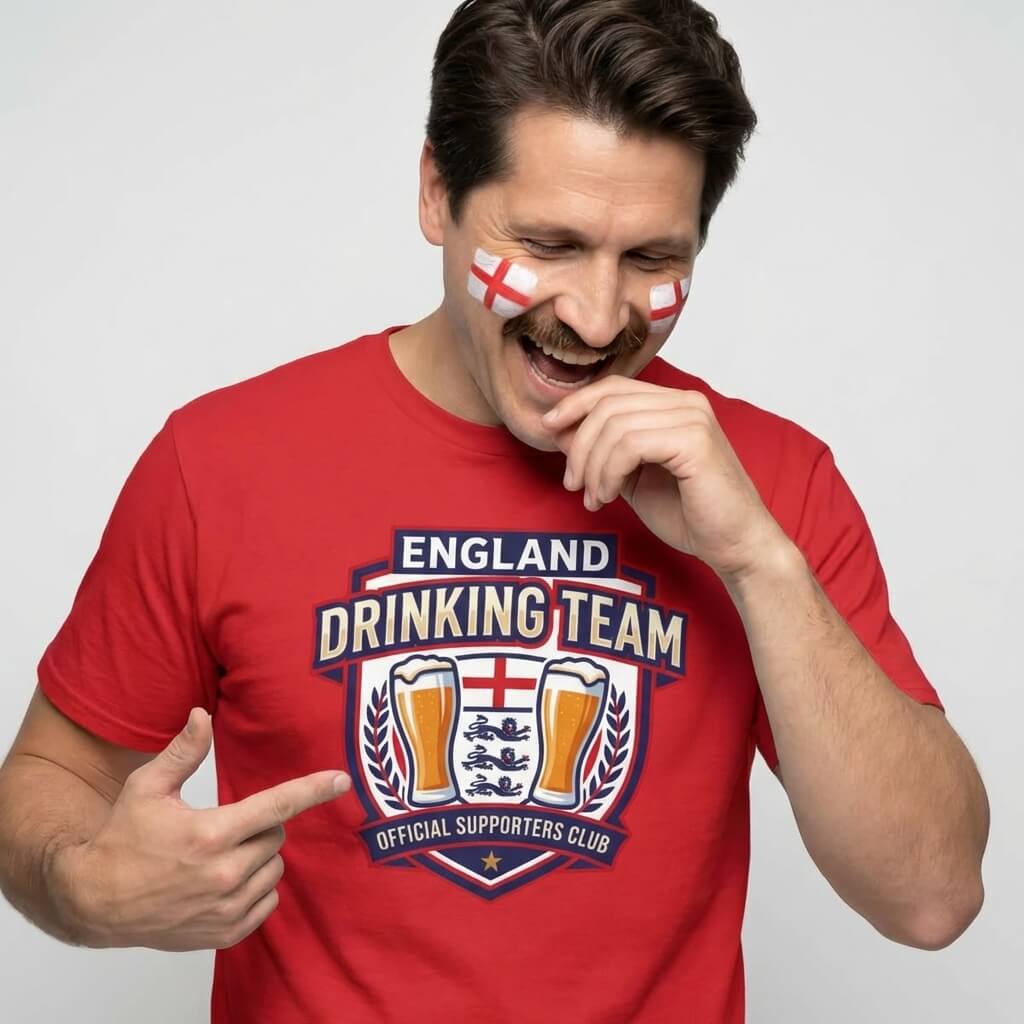 England Football Drinking Team Tee - Shit Shirt Club 