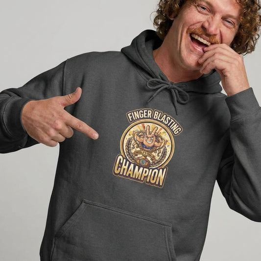 Finger Blasting Champion Funny Hoodie - Shit Shirt Club 