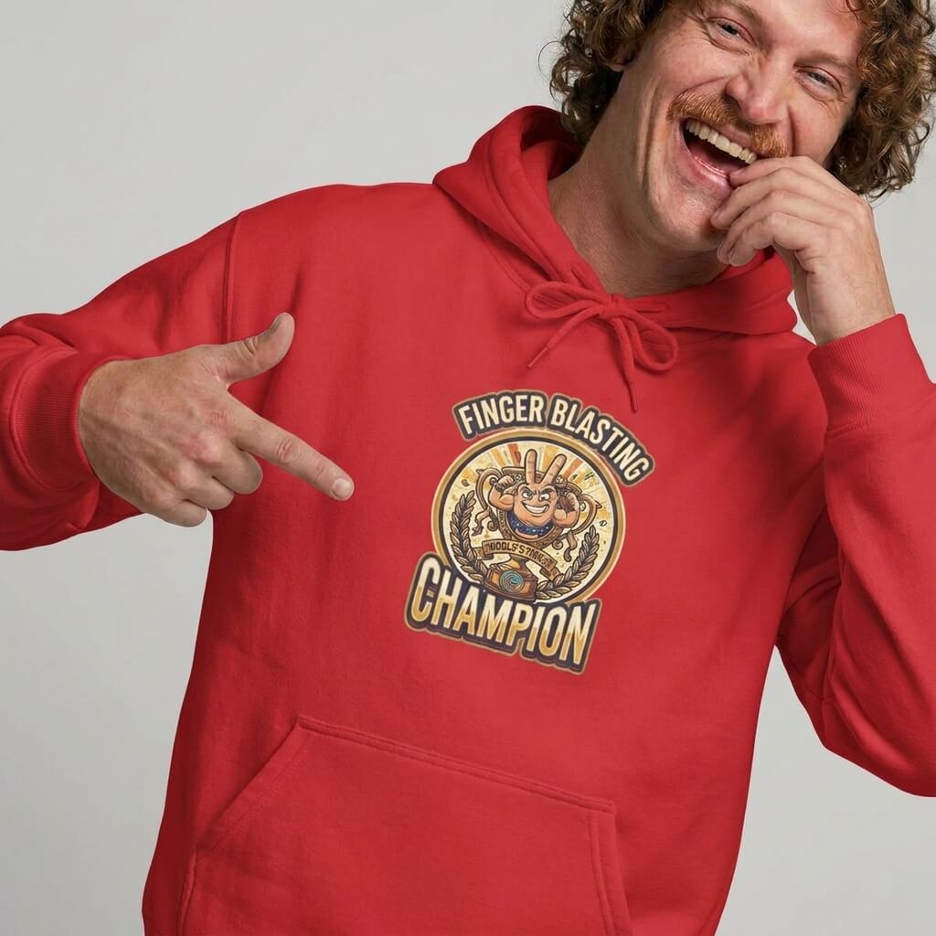 Finger Blasting Champion Funny Hoodie - Shit Shirt Club 