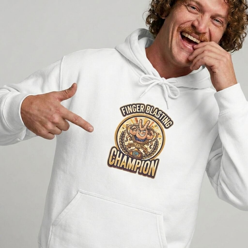 Finger Blasting Champion Funny Hoodie - Shit Shirt Club 