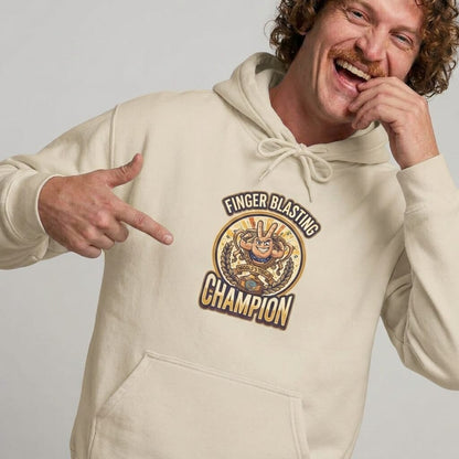 Finger Blasting Champion Funny Hoodie - Shit Shirt Club 