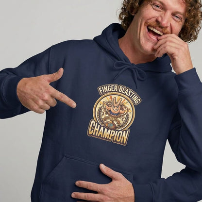 Finger Blasting Champion Funny Hoodie - Shit Shirt Club 