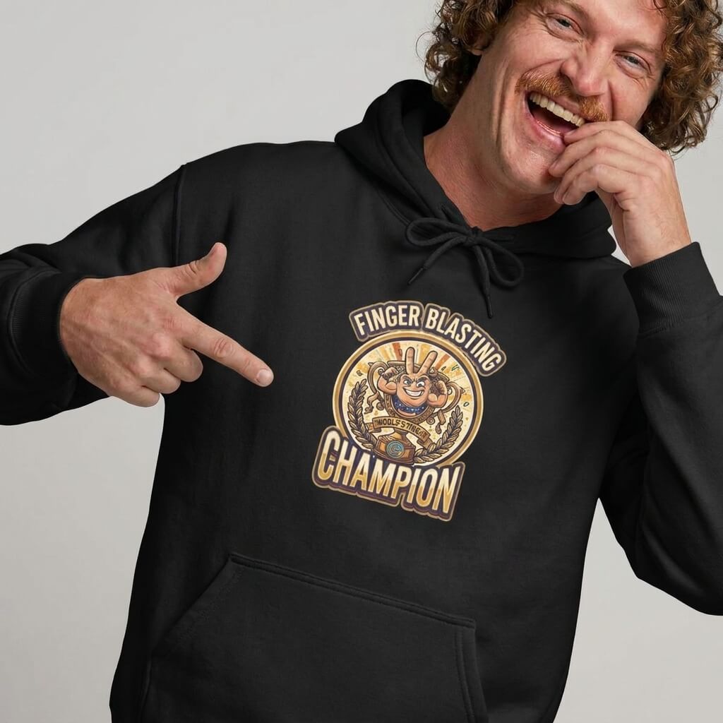 Finger Blasting Champion Funny Hoodie - Shit Shirt Club 