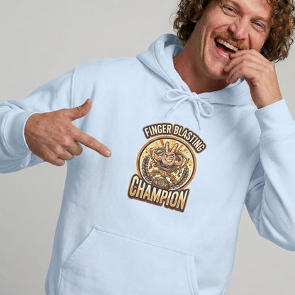 Finger Blasting Champion Funny Hoodie - Shit Shirt Club 