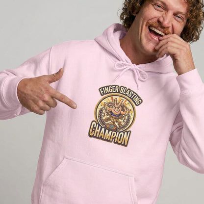 Finger Blasting Champion Funny Hoodie - Shit Shirt Club 