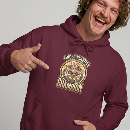 Finger Blasting Champion Funny Hoodie - Shit Shirt Club 