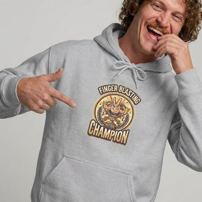 Finger Blasting Champion Funny Hoodie - Shit Shirt Club 