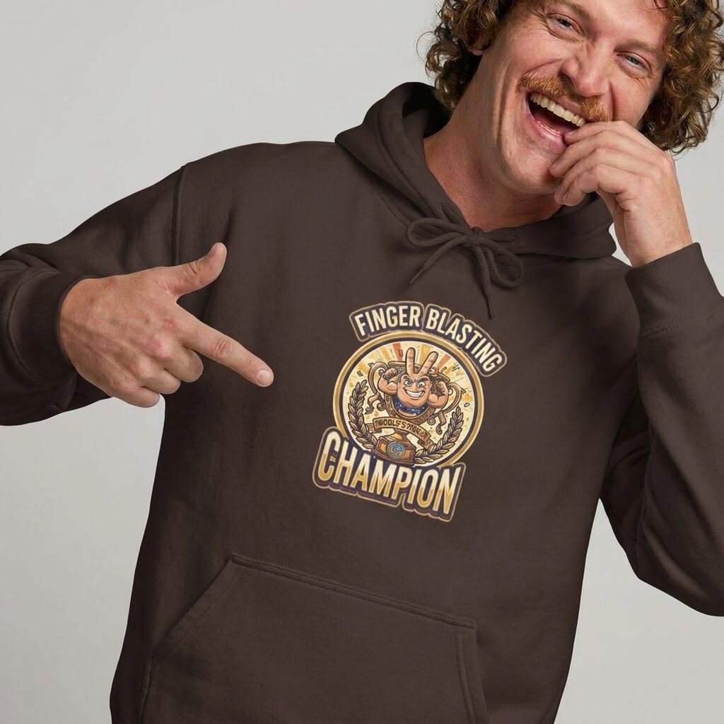 Finger Blasting Champion Funny Hoodie - Shit Shirt Club 