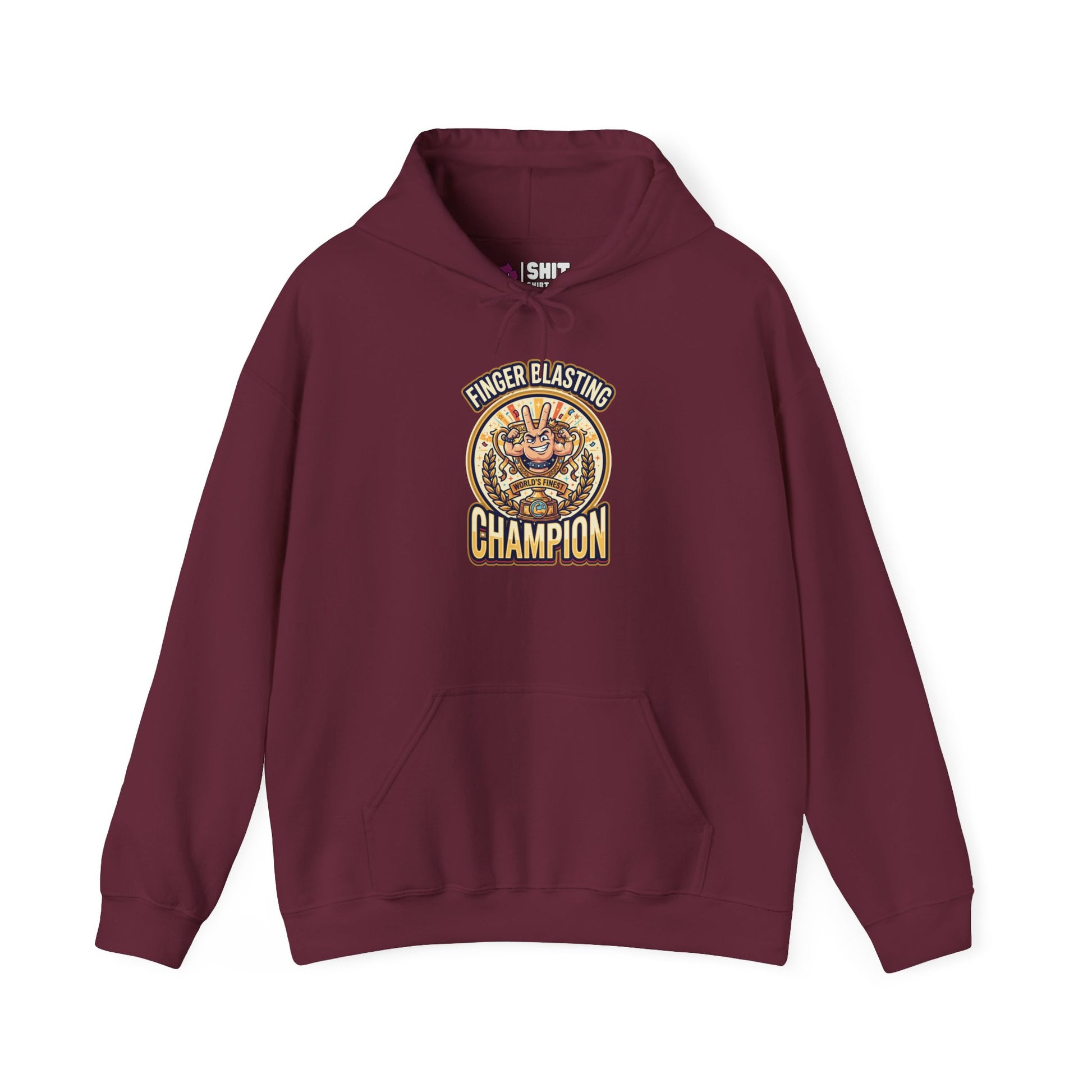 Finger Blasting Champion Funny Hoodie - Shit Shirt Club 