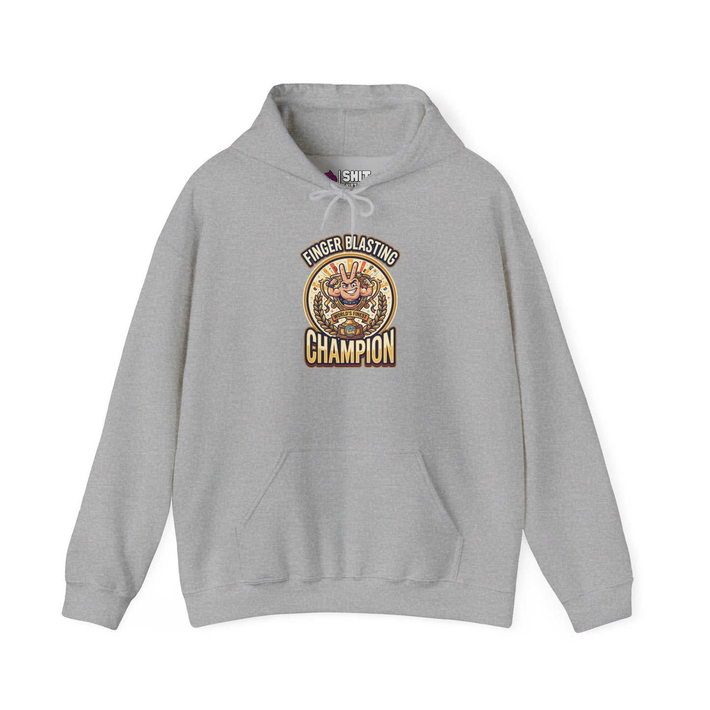 Finger Blasting Champion Funny Hoodie - Shit Shirt Club 