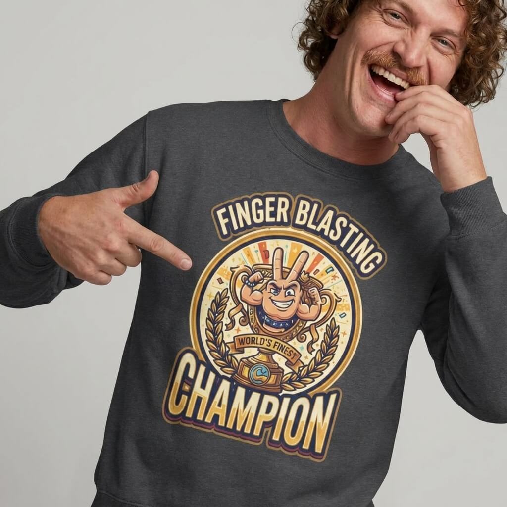Finger Blasting Champion Funny Sweatshirt - Shit Shirt Club 