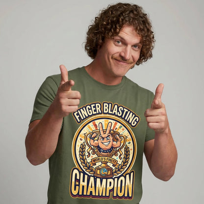 Finger Blasting Champion Stag Do Tee - Shit Shirt Club 