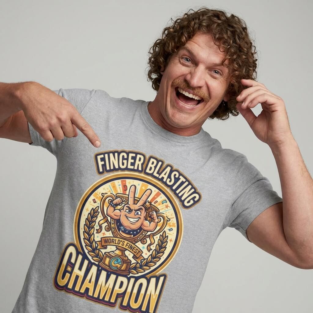 Finger Blasting Champion Stag Do Tee - Shit Shirt Club 