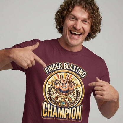 Finger Blasting Champion Stag Do Tee - Shit Shirt Club 