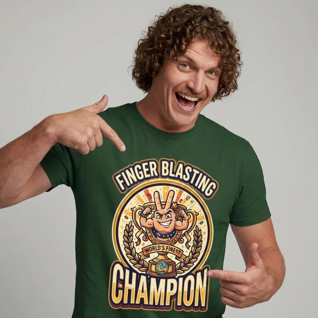 Finger Blasting Champion Stag Do Tee - Shit Shirt Club 