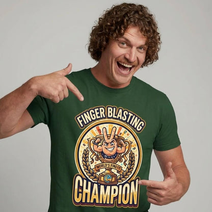 Finger Blasting Champion Stag Do Tee - Shit Shirt Club 