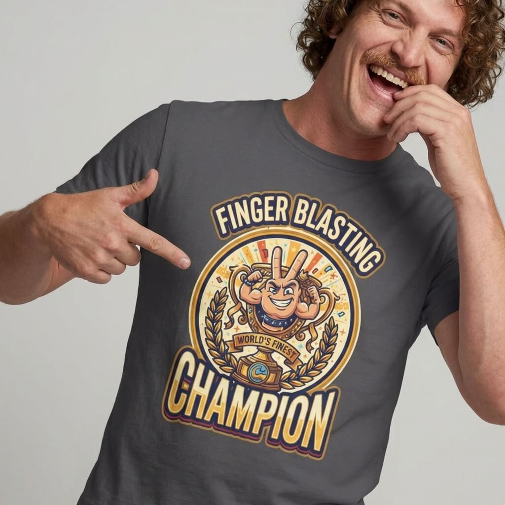 Finger Blasting Champion Stag Do Tee - Shit Shirt Club 