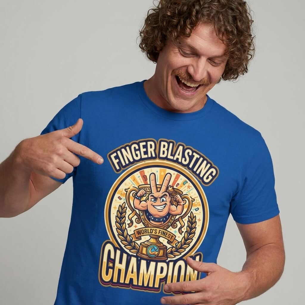 Finger Blasting Champion Stag Do Tee - Shit Shirt Club 