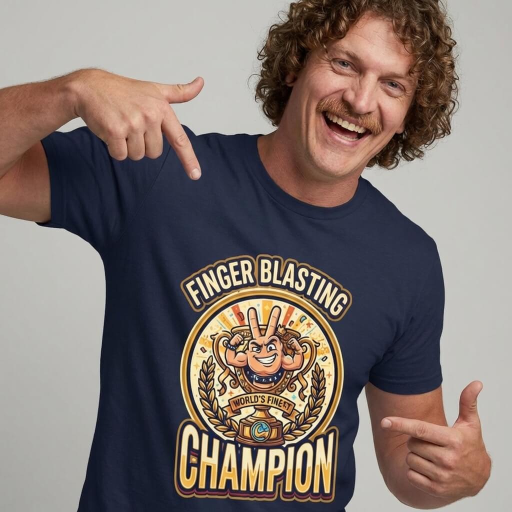 Finger Blasting Champion Stag Do Tee - Shit Shirt Club 