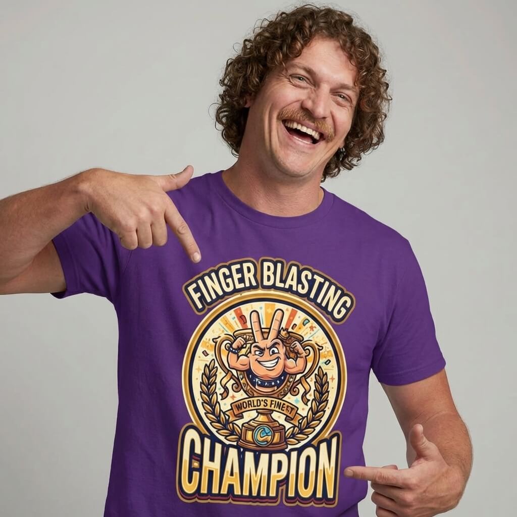 Finger Blasting Champion Stag Do Tee - Shit Shirt Club 