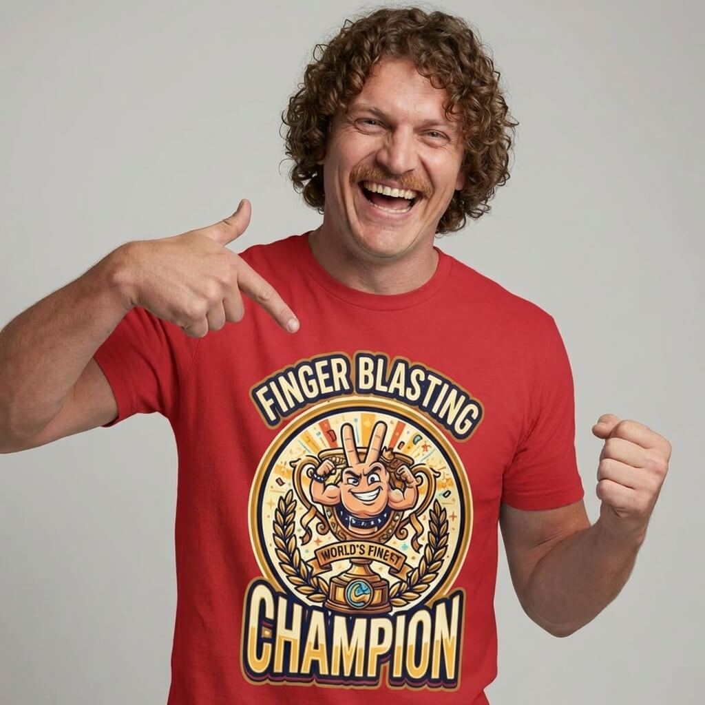 Finger Blasting Champion Stag Do Tee - Shit Shirt Club 