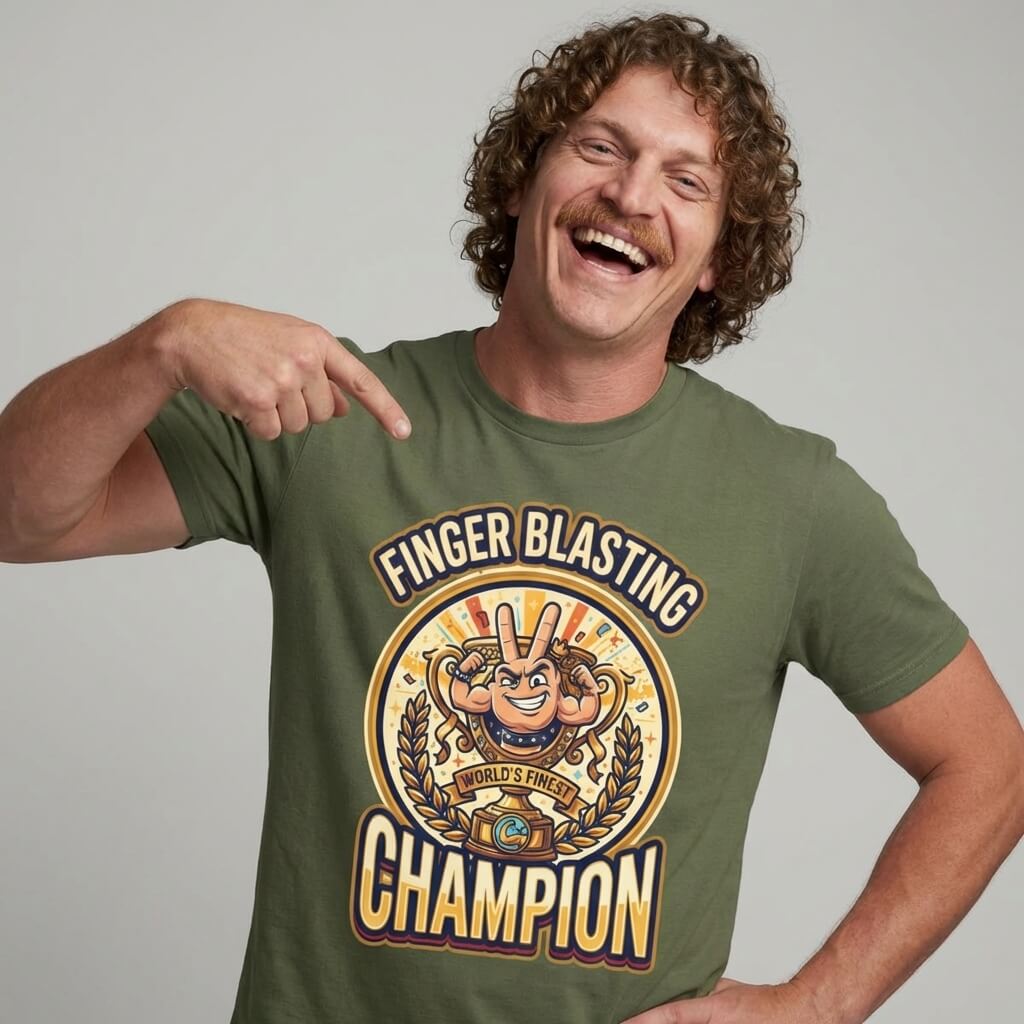 Finger Blasting Champion Stag Do Tee - Shit Shirt Club 