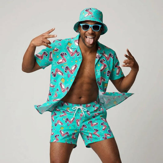 Flamingo Fandango Shit Shorts | Gym, Swim & Lounge | Shit Shirt Club - Shit Shirt Club 