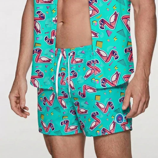 Flamingo Fandango Shit Shorts | Gym, Swim & Lounge | Shit Shirt Club - Shit Shirt Club 