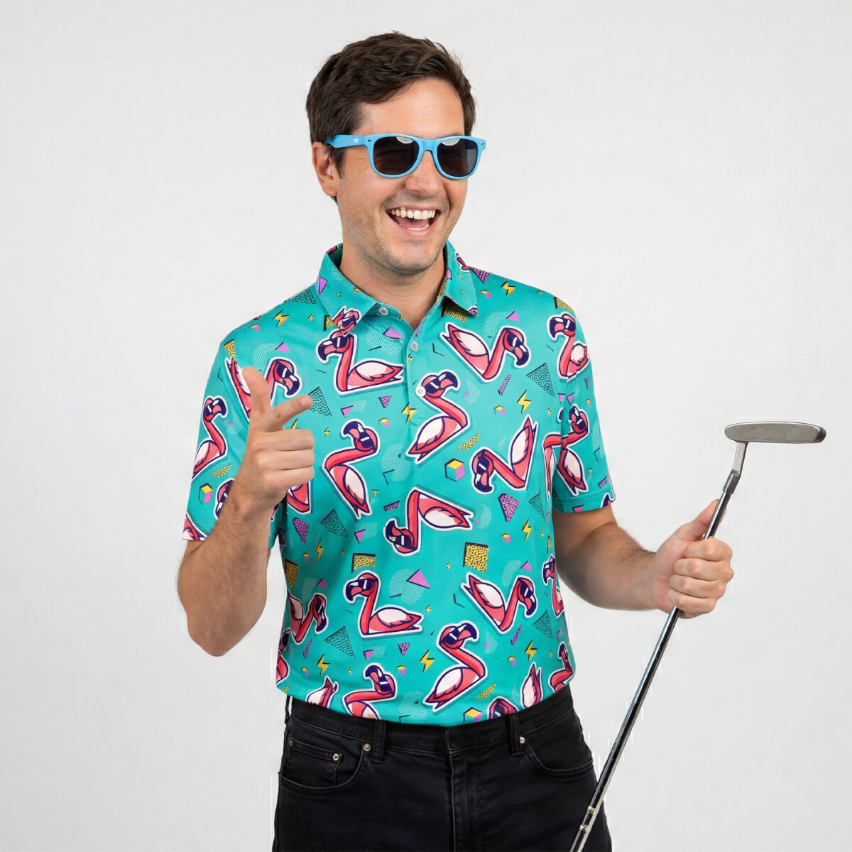 Flamingo Fore Golf Polo Shirt - Shit Shirt Club 