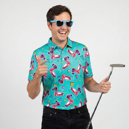 Flamingo Fore Golf Polo Shirt - Shit Shirt Club 