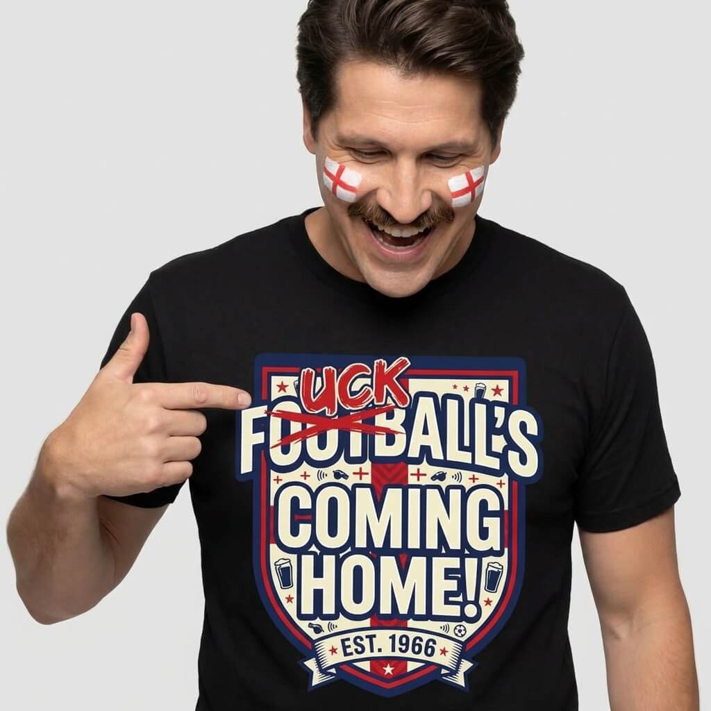 "Football’s Coming Home" Funny England Football Tee - Shit Shirt Club 