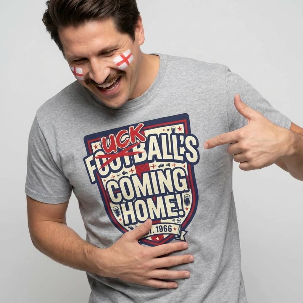 "Football’s Coming Home" Funny England Football Tee - Shit Shirt Club 